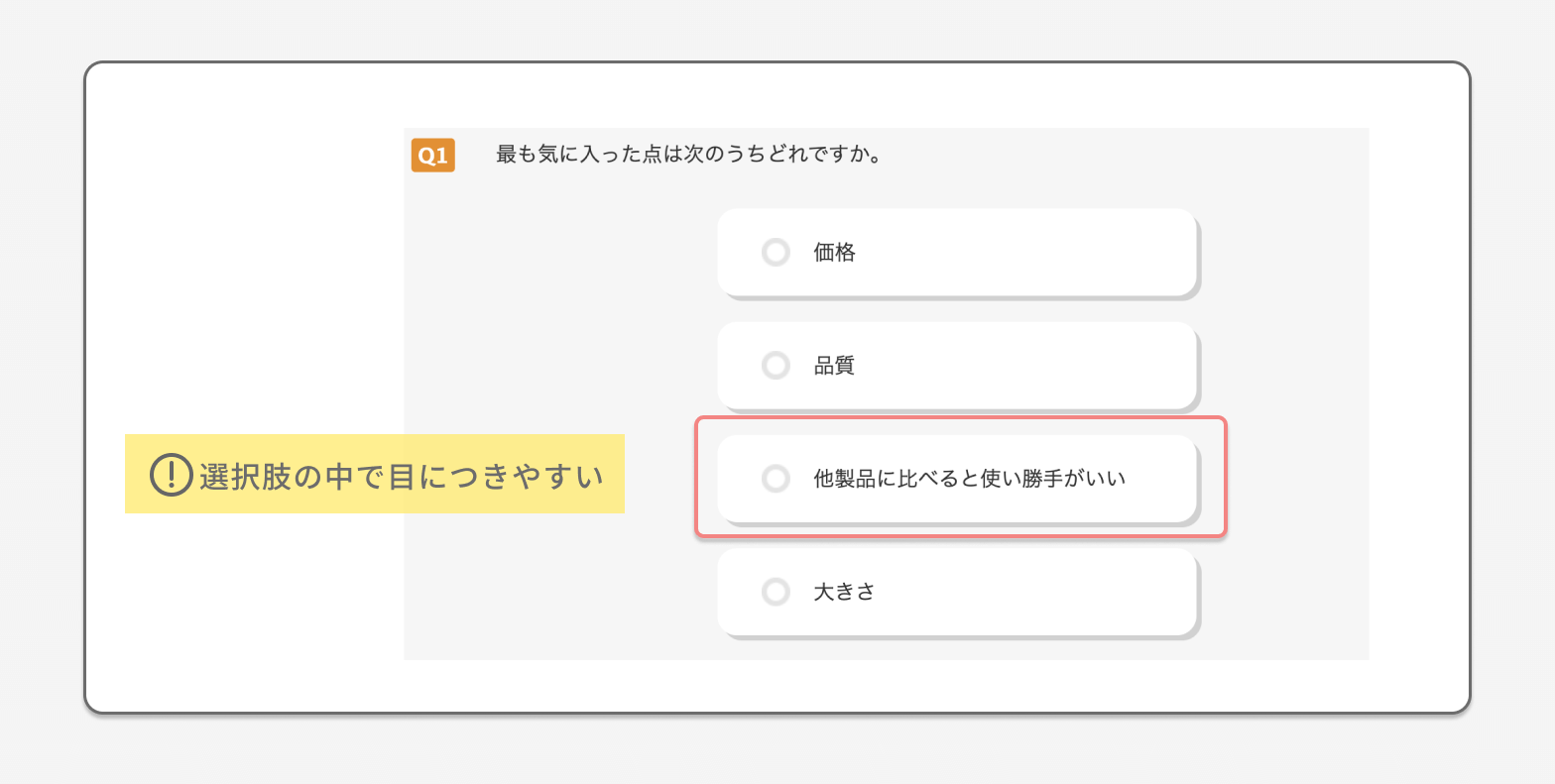 選択肢もシンプルに